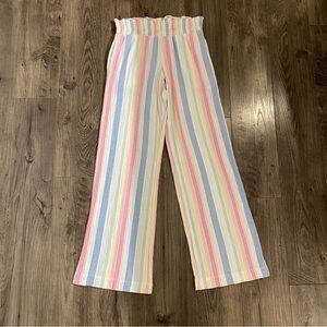 Cloth & Stone lounge pants Linen rayon blend beach pants stretchy waist wide leg